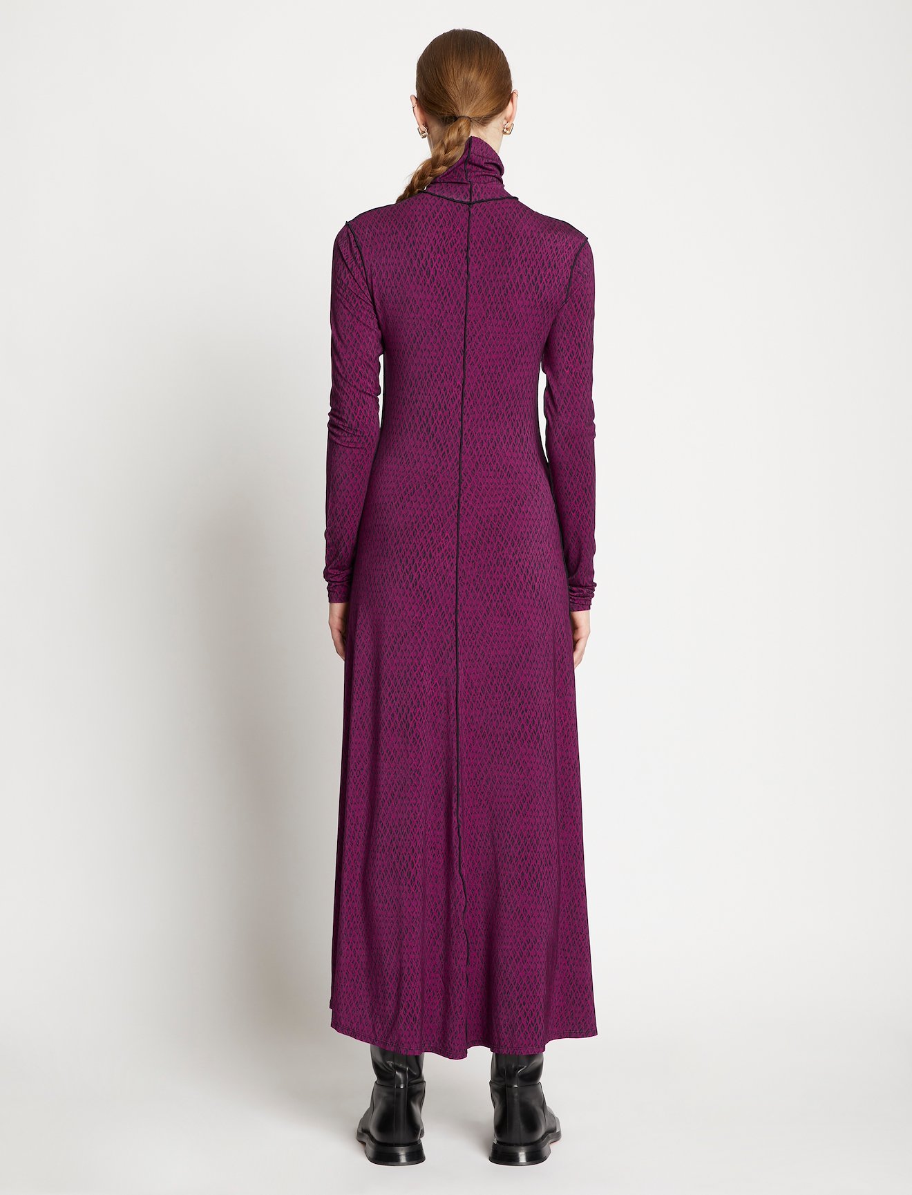 Mesh Jersey Turtleneck Dress #2