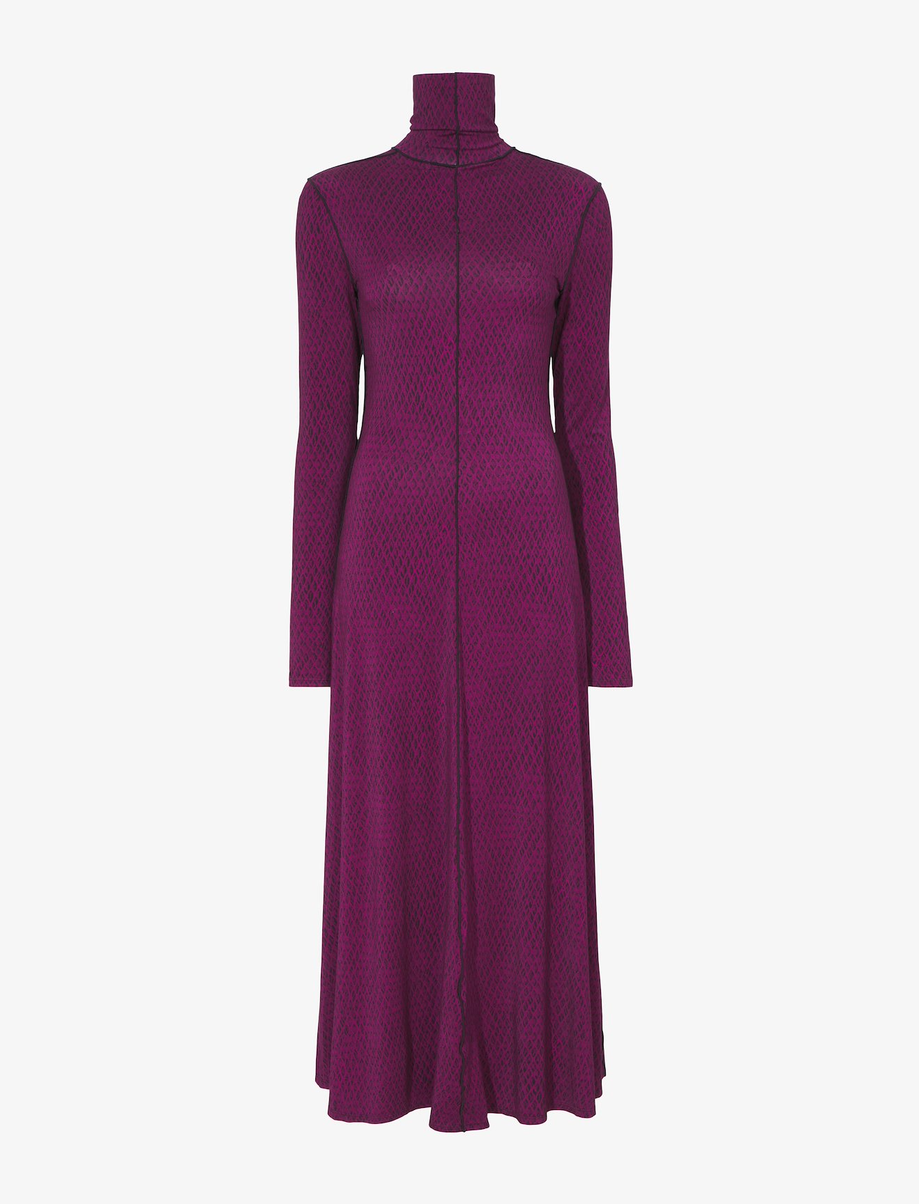 Mesh Jersey Turtleneck Dress #4