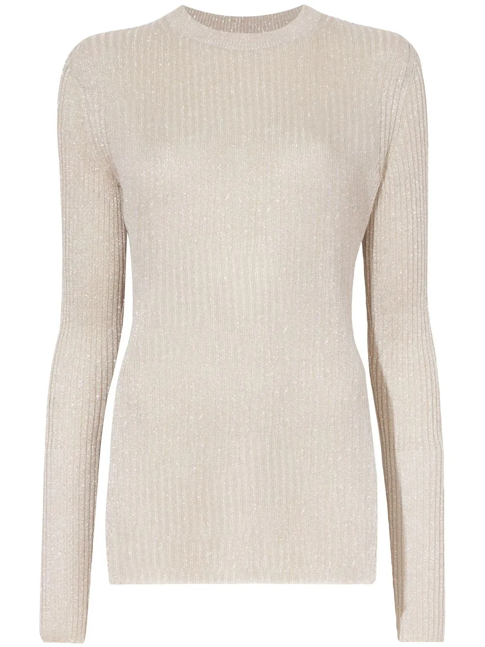 

Proenza Schouler White Label lurex-detail ribbed jumper - Neutrals