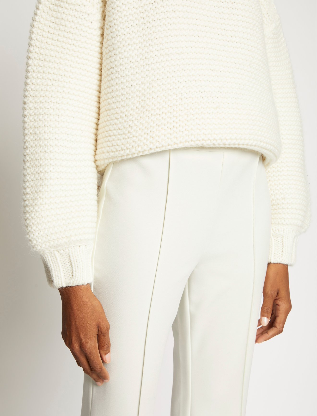 Bi-Stretch Crepe Flared Pants #3