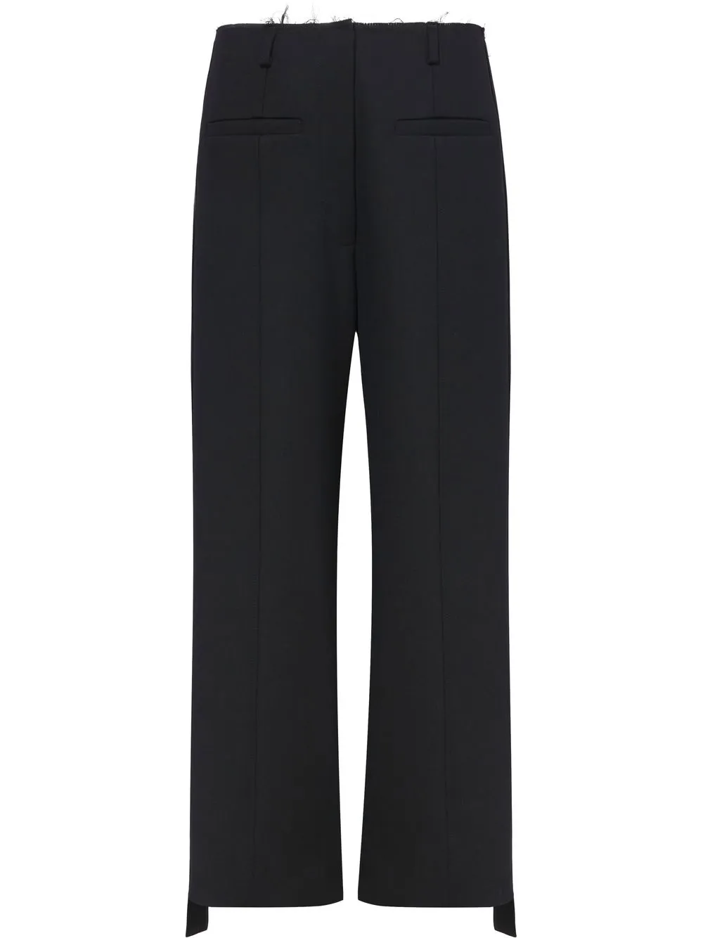 raw-edge cropped tailored trousers