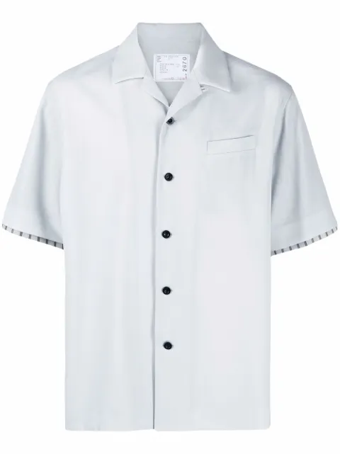 sacai camisa manga corta a capas