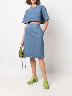 スカート SUNNEI Woman Skirt Multicolor RTWWSKR025 8186 Sunnei Striped Midi Skirt | Blue | FARFETCH