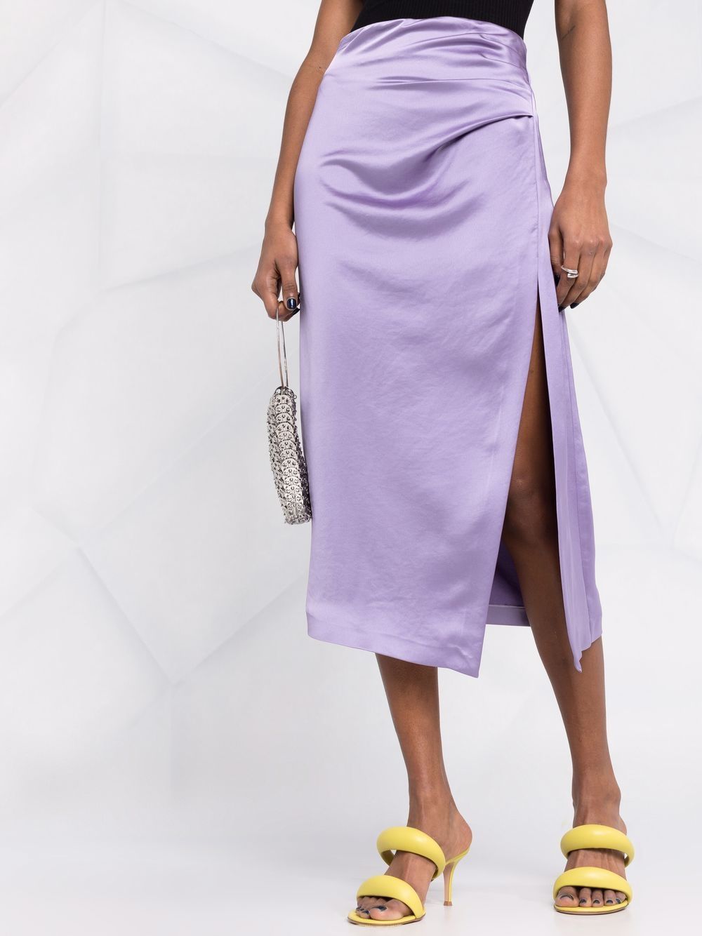 фото Blanca vita gathered-detail satin skirt