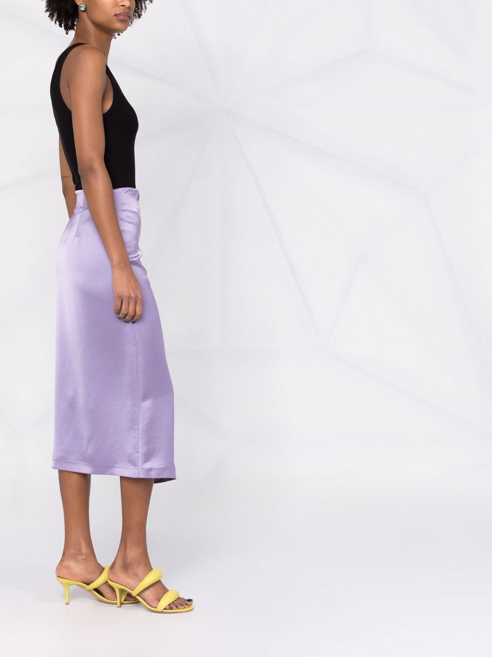 фото Blanca vita gathered-detail satin skirt