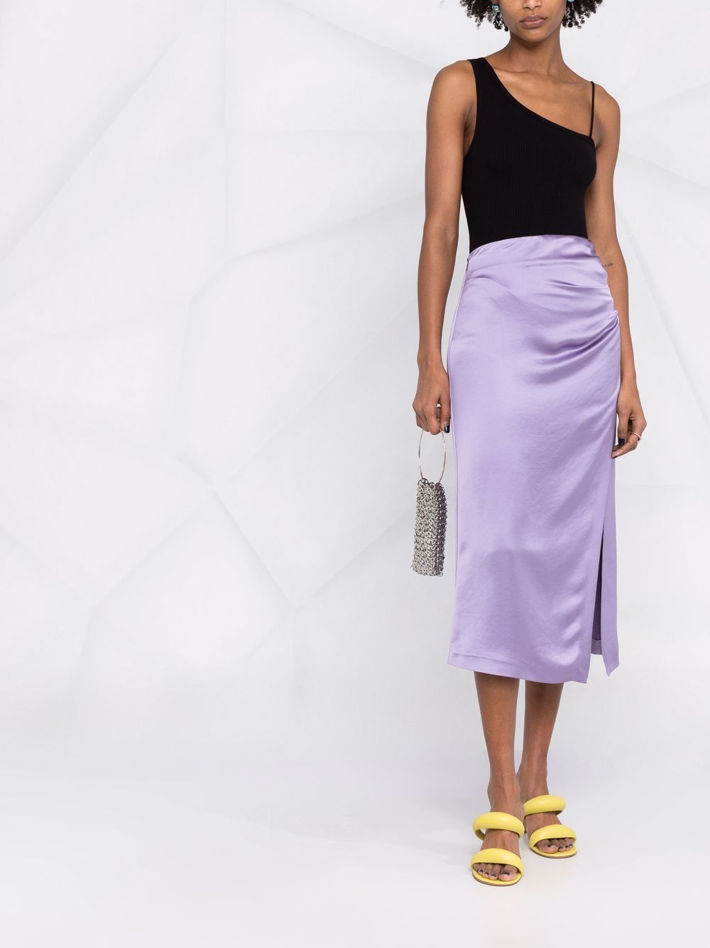 фото Blanca vita gathered-detail satin skirt