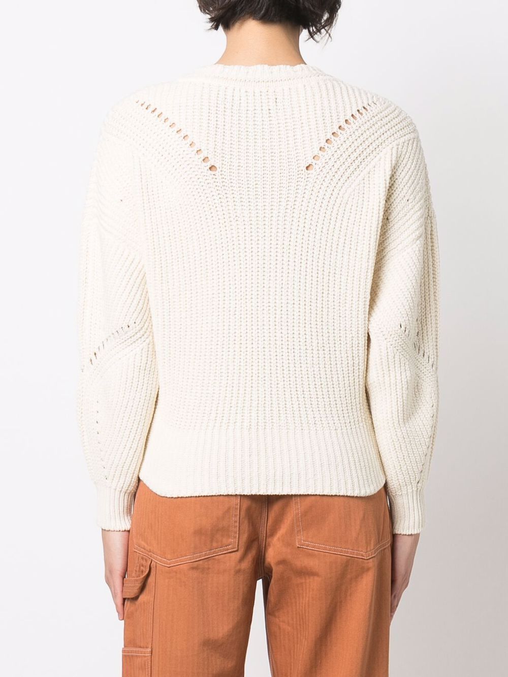 ISABEL MARANT lace-up ribbed-knit jumper Women