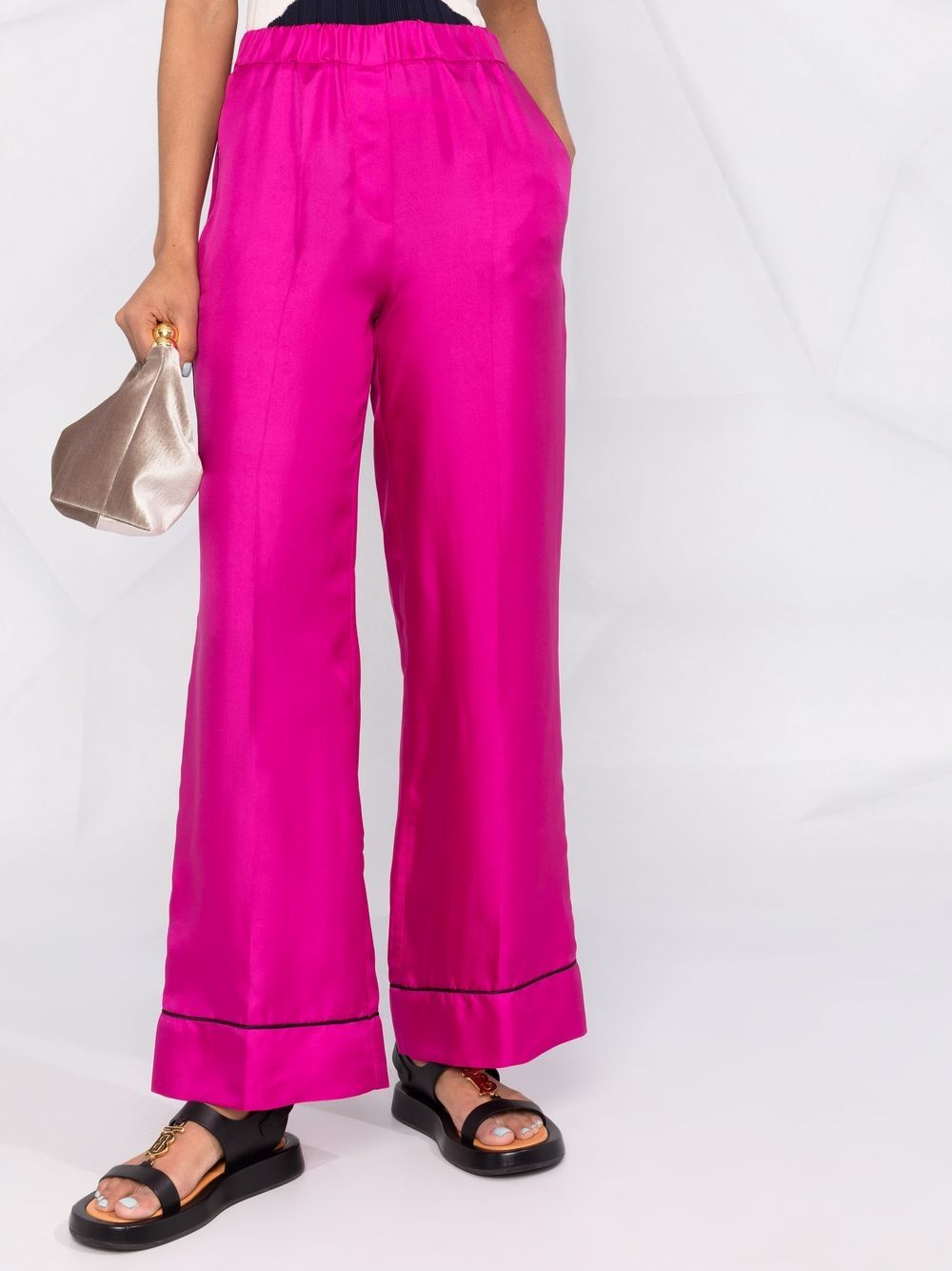 фото Blanca vita satin-effect wide-leg trousers