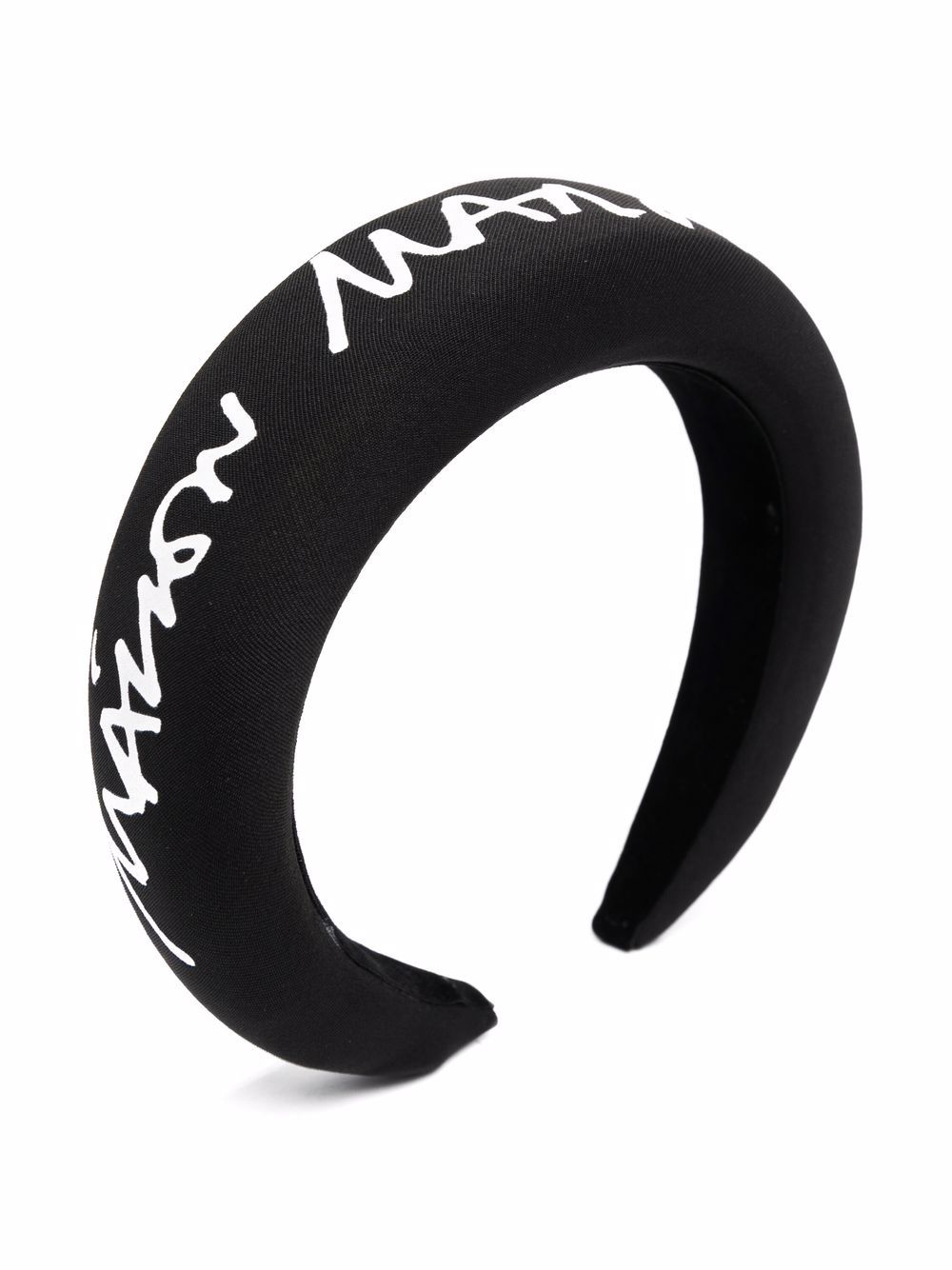 

MM6 Maison Margiela Kids diadema con logo estampado - Negro