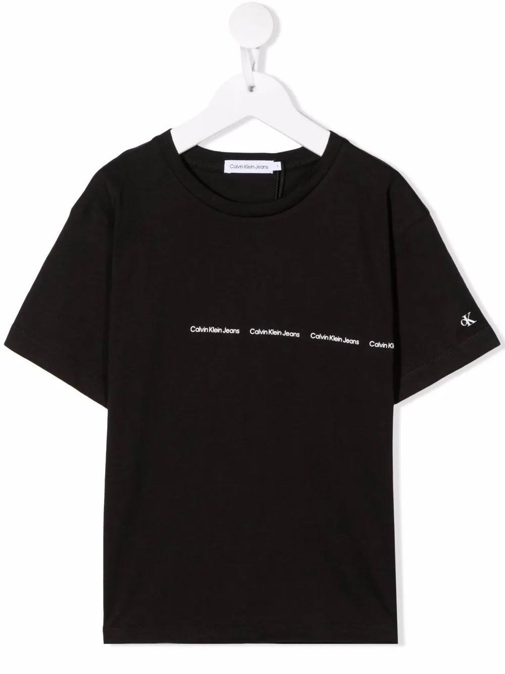 

Calvin Klein Kids playera con logo estampado - Negro