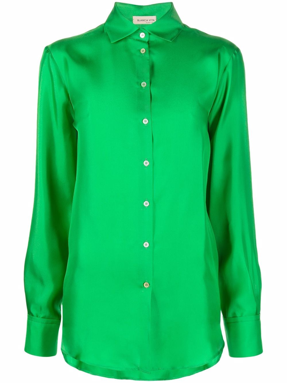 

Blanca Vita camisa de seda con botones - Verde