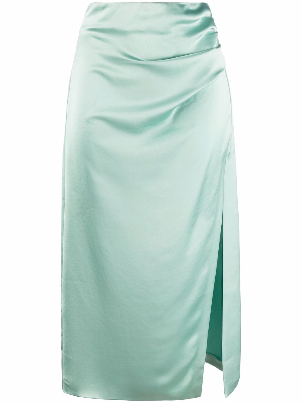 фото Blanca vita draped satin side-slit midi skirt