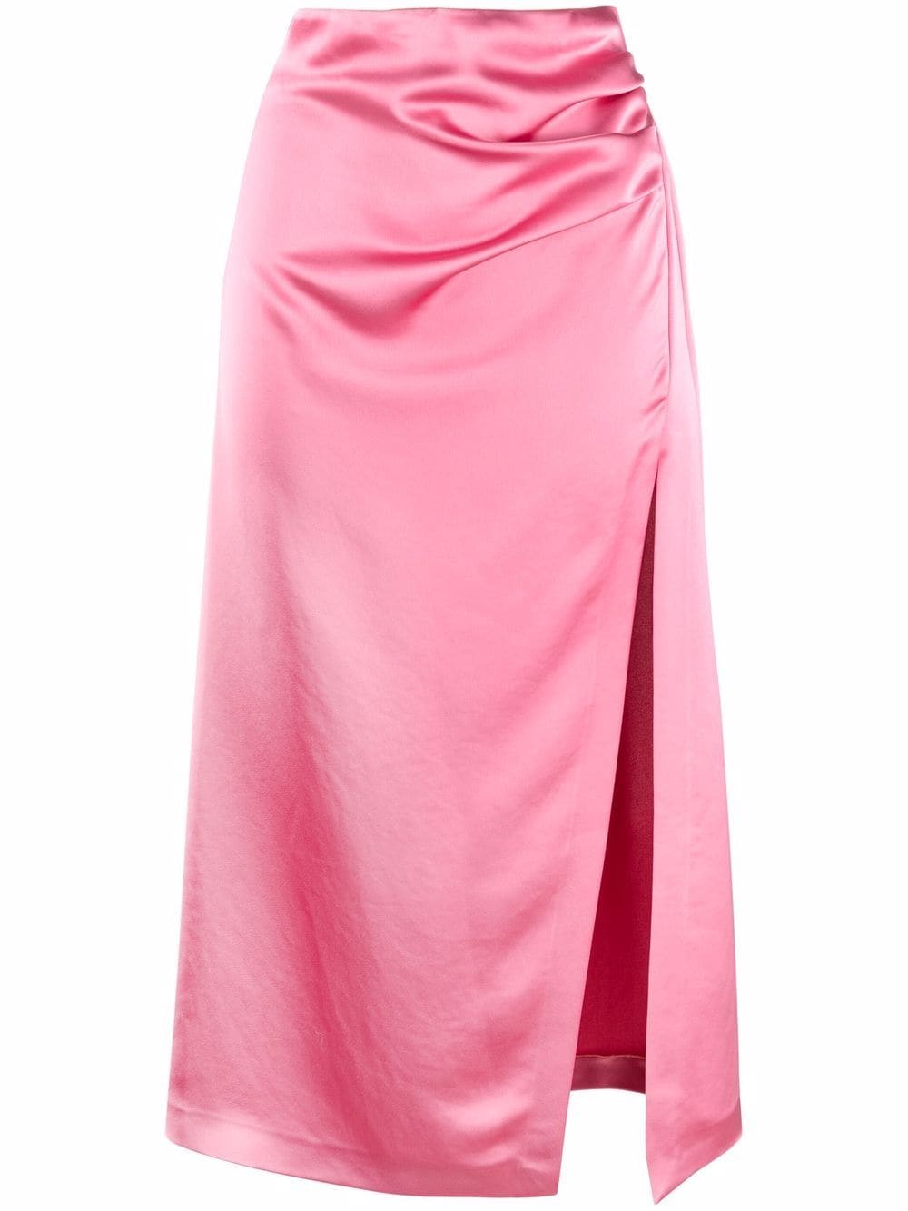 Shop Blanca Vita draped satin side-slit midi skirt with Express ...