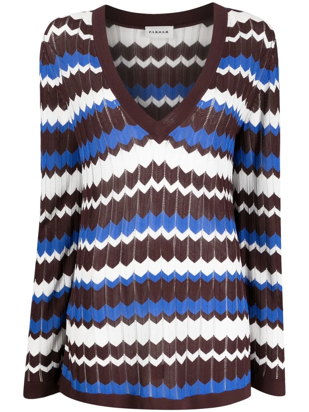 P.A.R.O.S.H. jersey tejido festoneado - Azul
