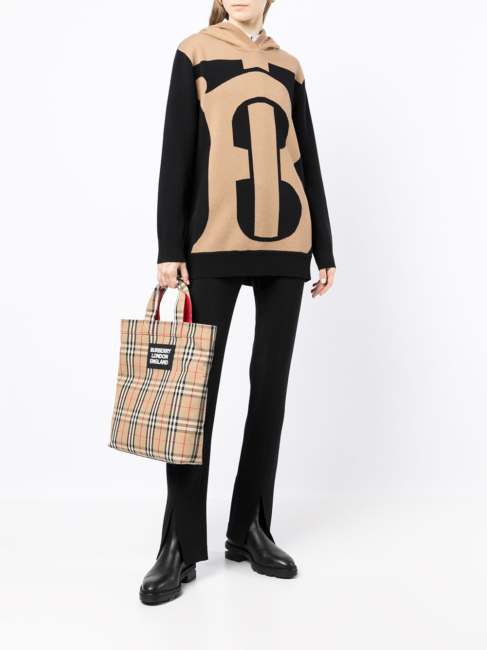 фото Burberry intarsia logo hooded jumper