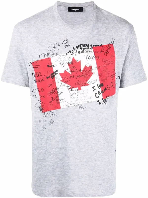 Dsquared2 Graphic flag-print T-shirt - Farfetch