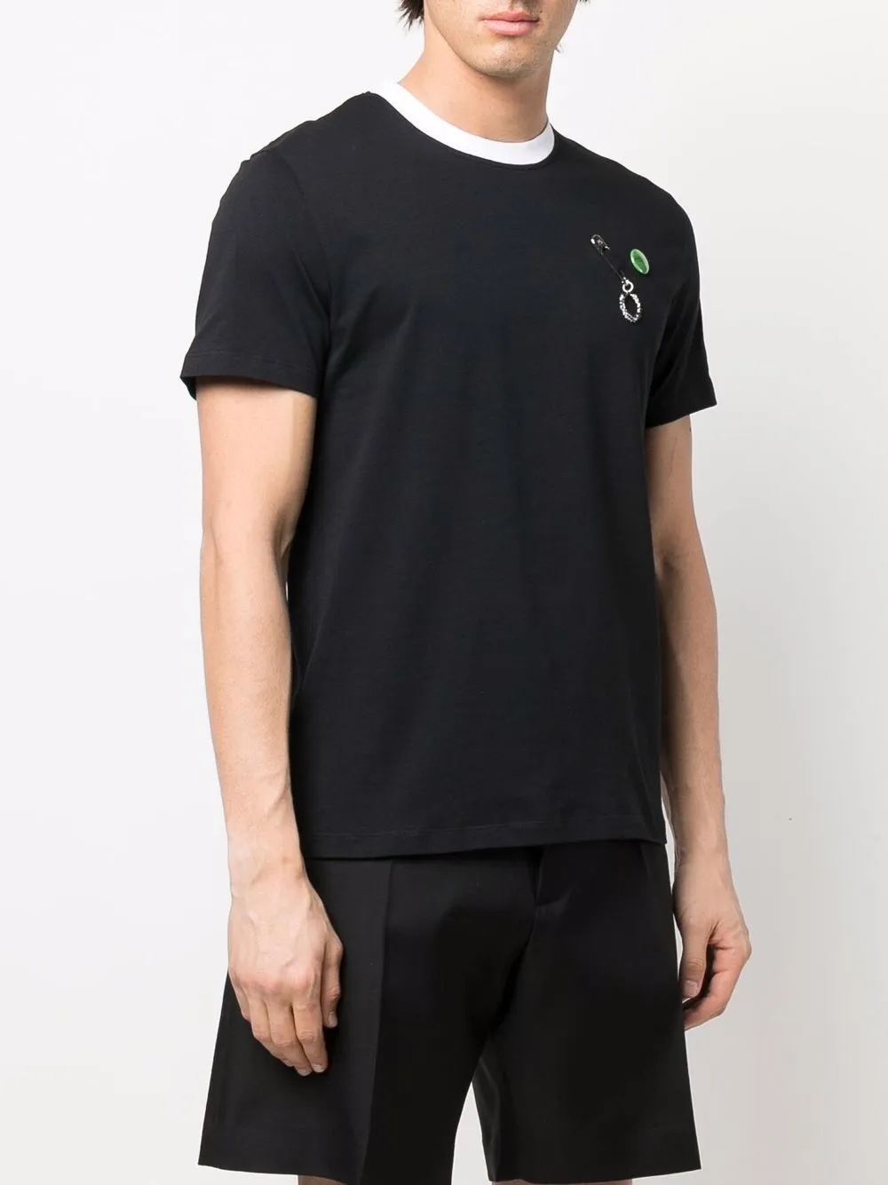 фото Raf simons x fred perry safety pin-detail short-sleeved t-shirt