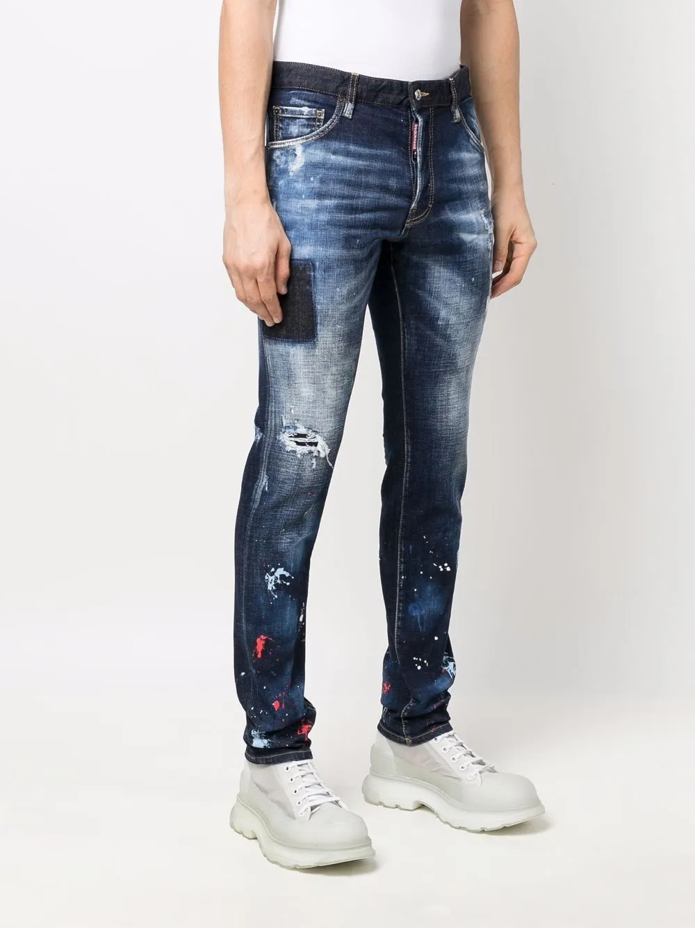 фото Dsquared2 джинсы с эффектом разбрызганной краски