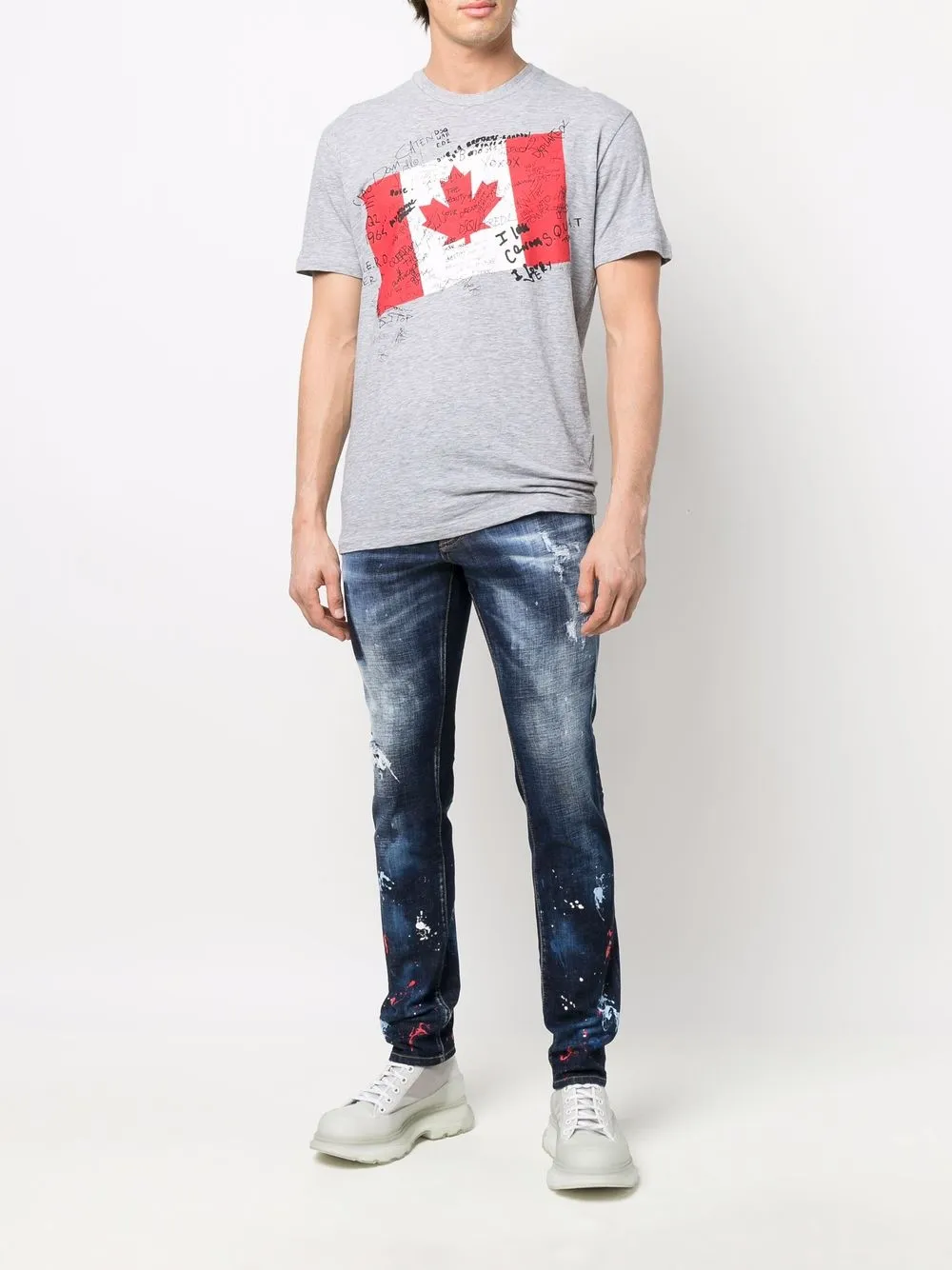 dsquared2 paint splatter jeans black