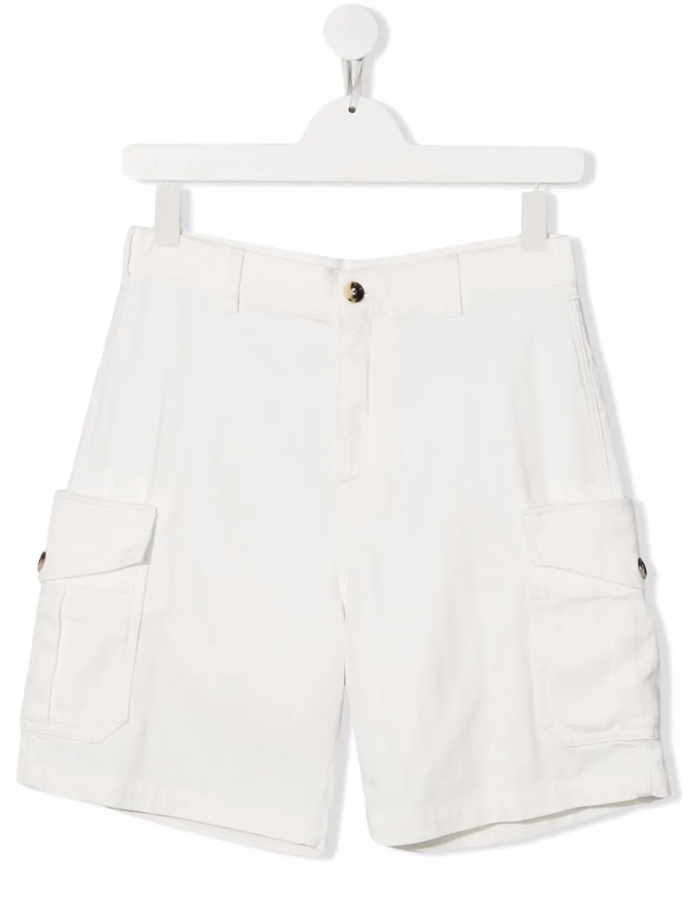 

Brunello Cucinelli Kids shorts cargo con trabillas - Blanco