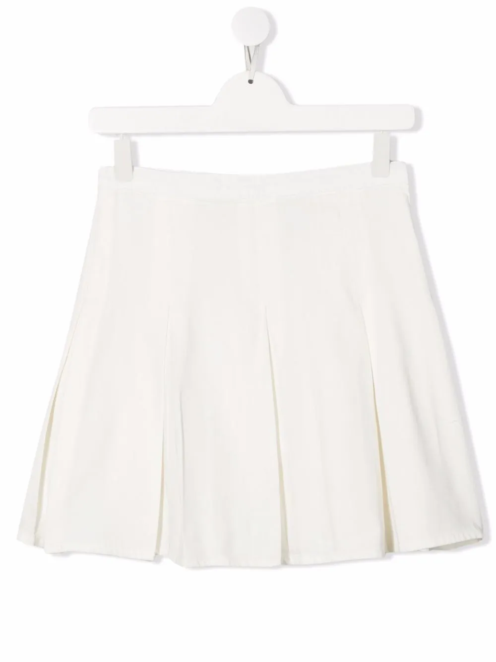 

Douuod Kids falda plisada con parche y logo - Blanco