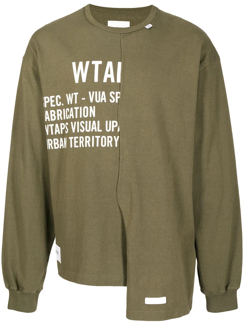 

WTAPS logo-print panelled T-shirt - Green