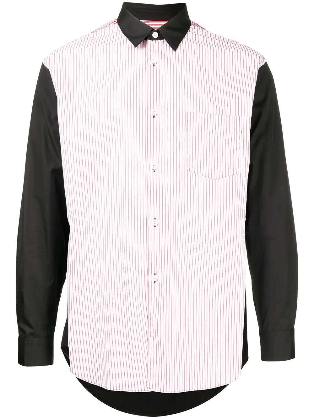 

Comme Des Garçons Shirt camisa con panel a rayas - Negro