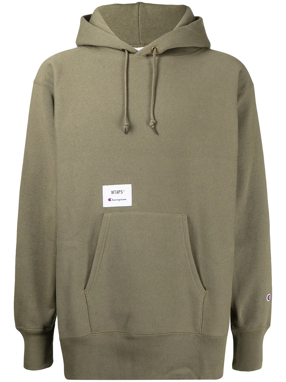 logo-patch pullover hoodie