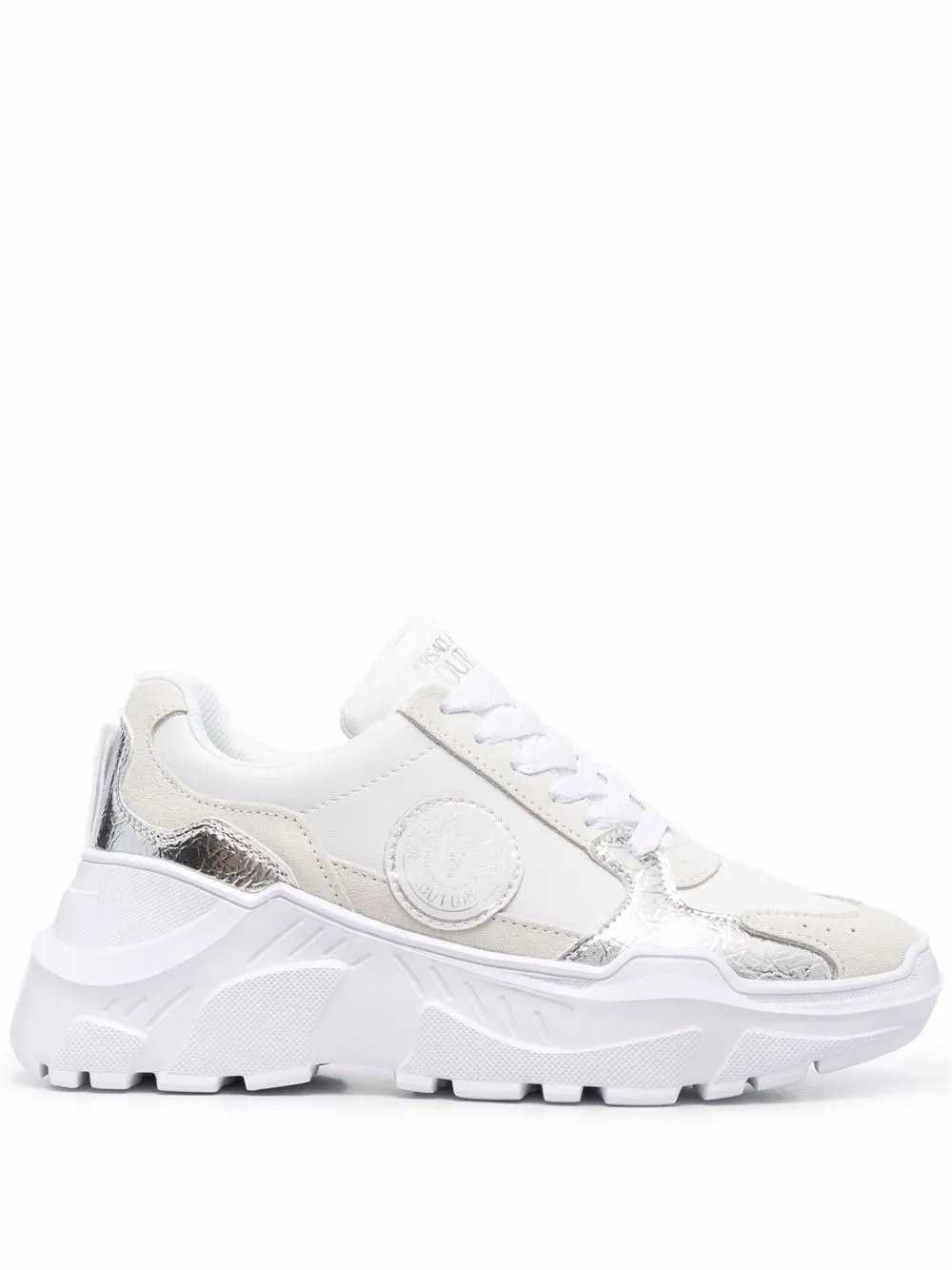 

Versace Jeans Couture tenis con agujetas y parche del logo - Blanco