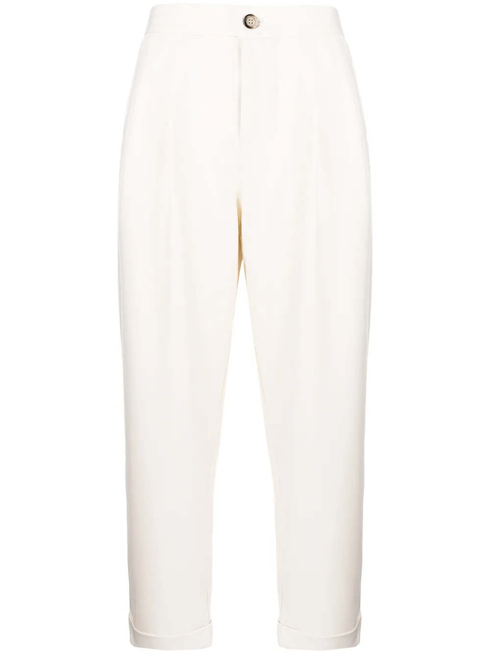 

tout a coup pantalones capri con tiro alto - Blanco