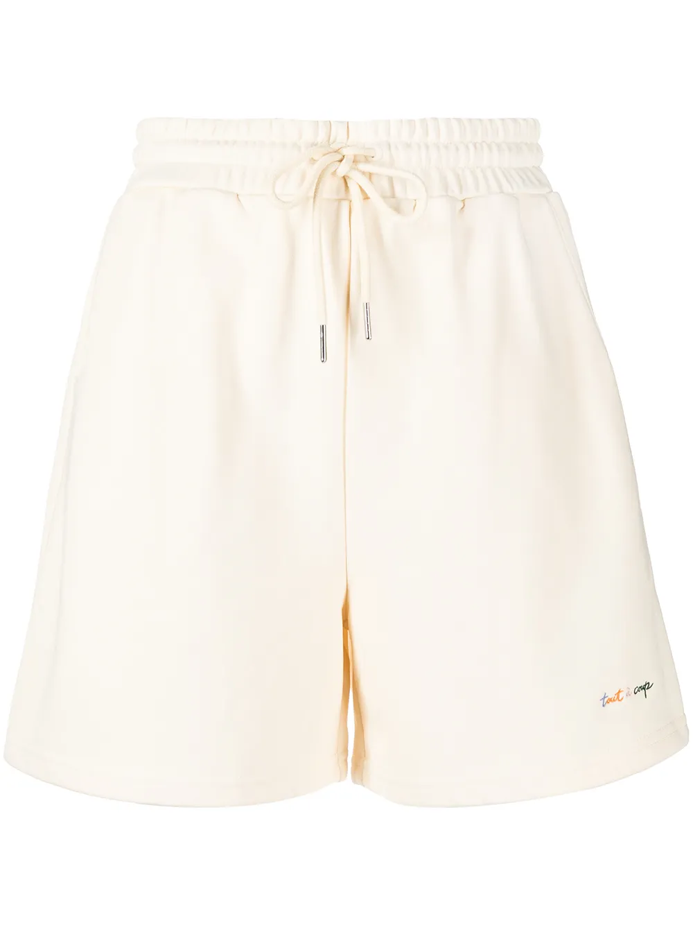 

tout a coup shorts con cordones en la pretina y logo bordado - Neutro