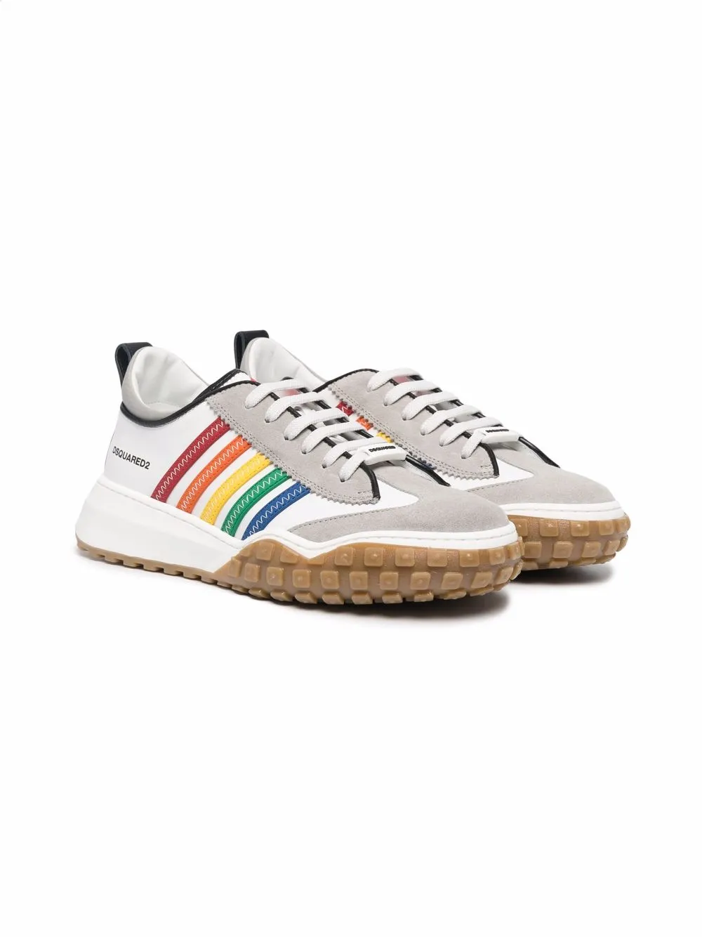 

Dsquared2 Kids tenis bajos a rayas multicolor - Blanco