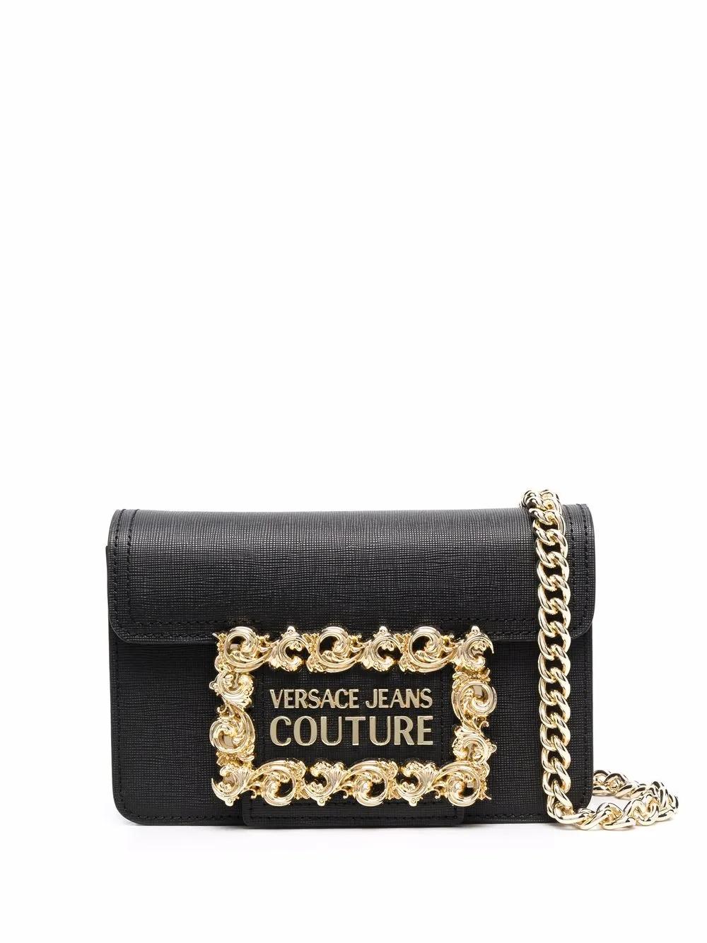 

Versace Jeans Couture bolsa crossbody con placa Barocco - Negro