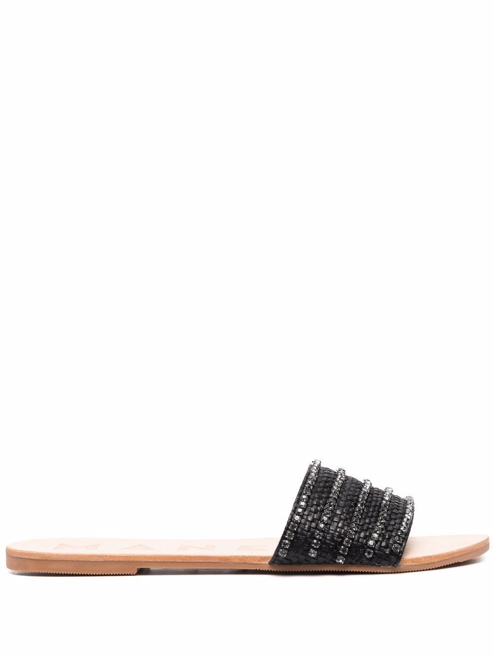 Shop Manebi leather slip-on sandals with Express Delivery - FARFETCH