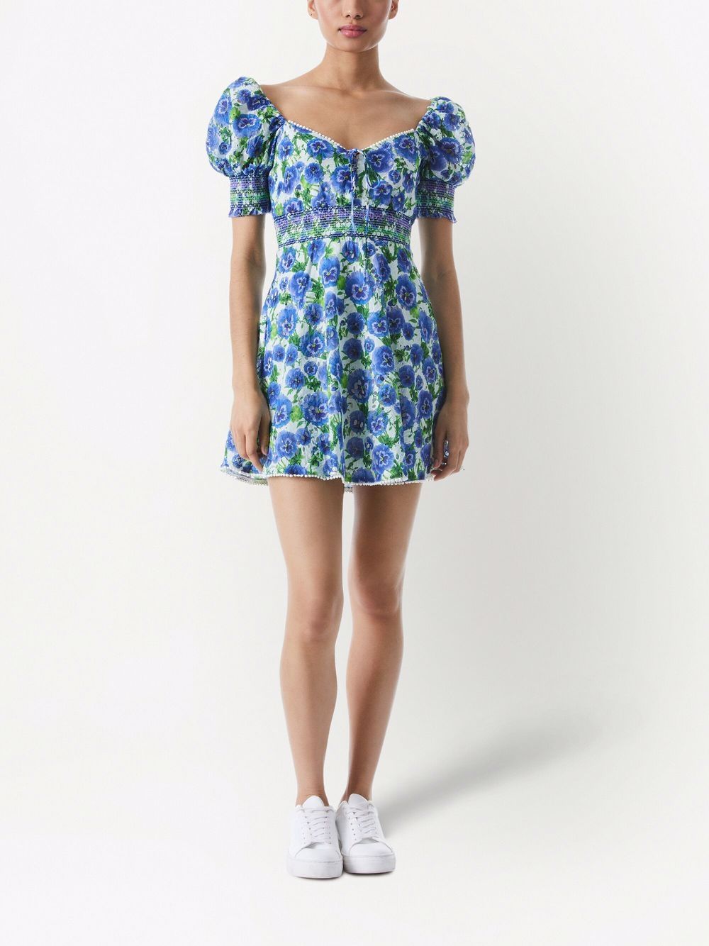 Alice + Olivia Crawford pansy-print Mini Dress - Farfetch