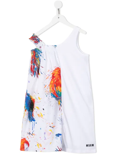 MSGM Kids deconstructed cotton poplin dress
