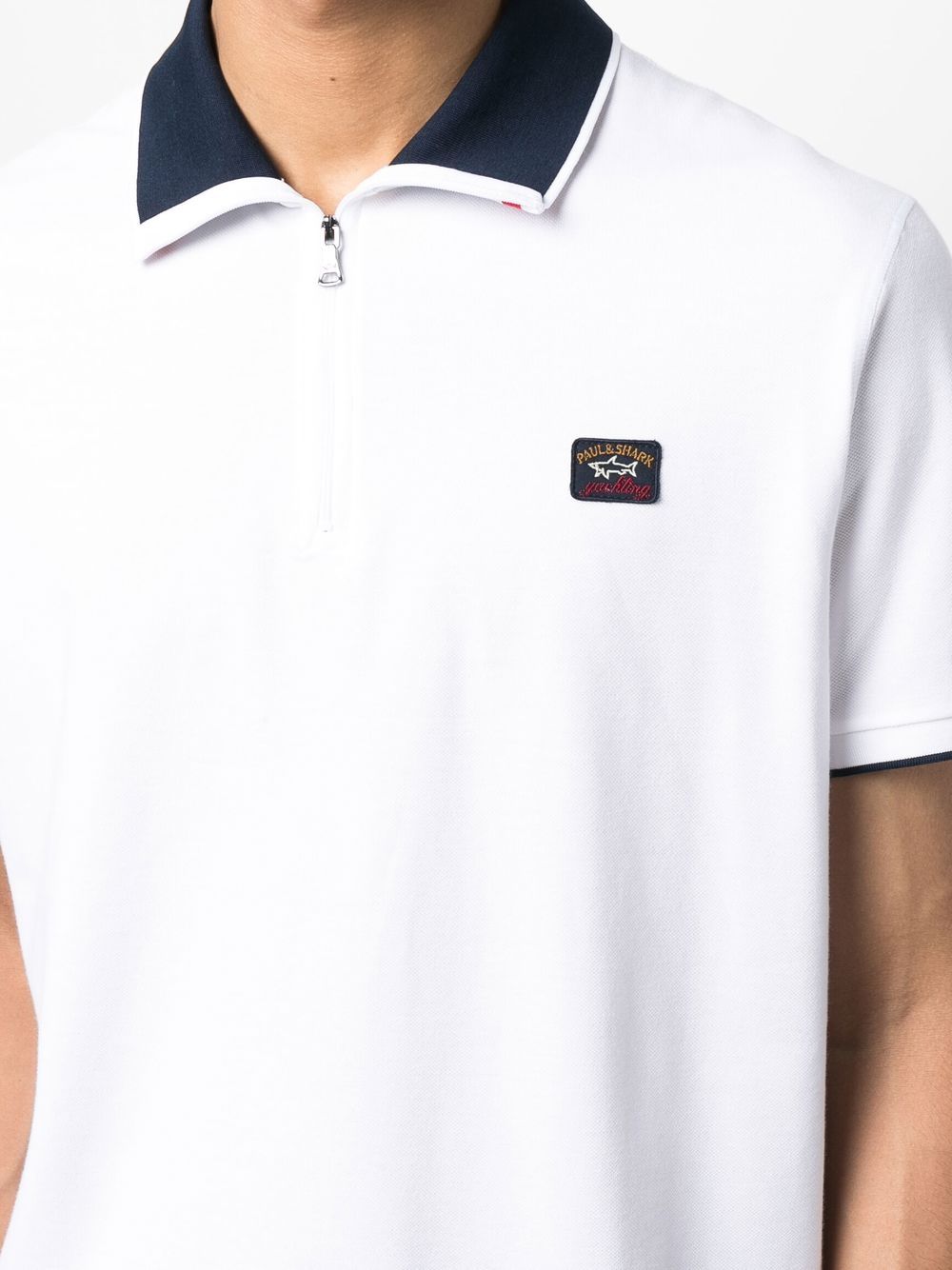 Shop Paul & Shark Logo-patch Short-sleeved Polo Shirt In White