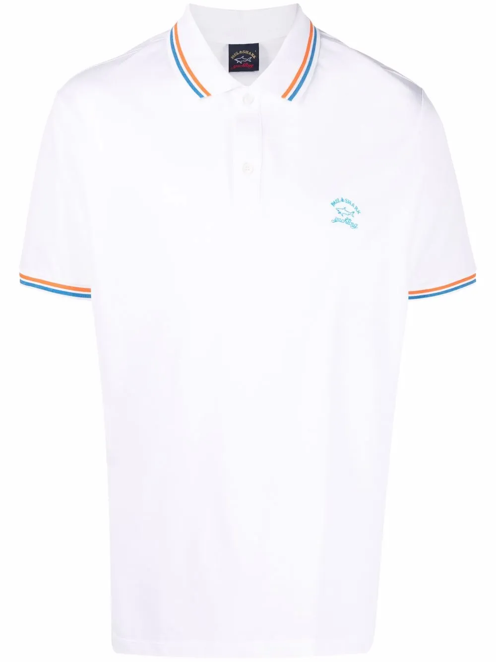 

Paul & Shark playera tipo polo con ribete de rayas - Blanco