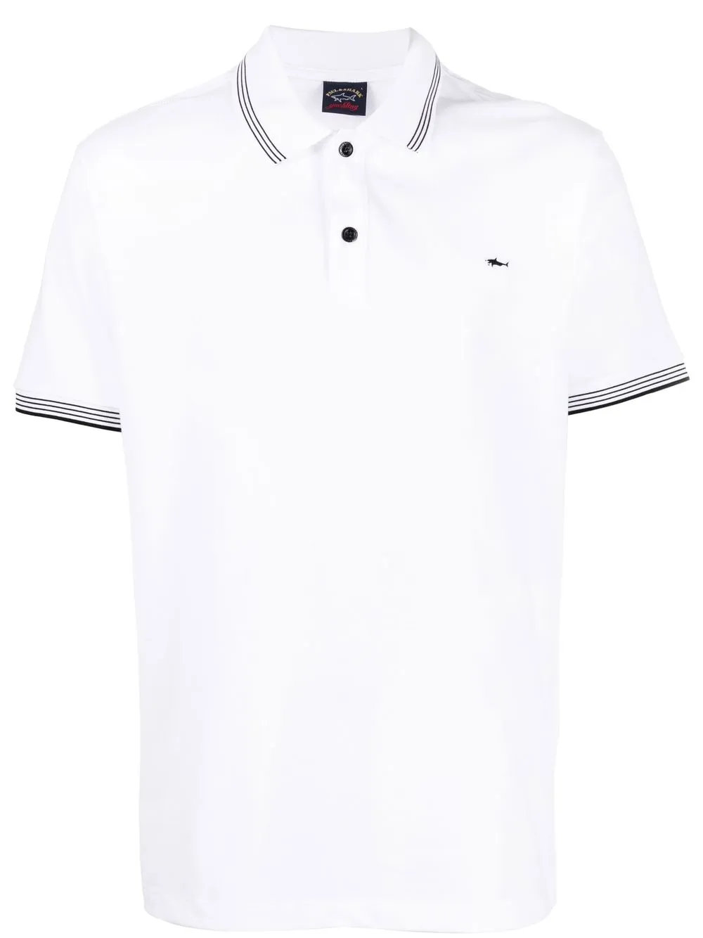 

Paul & Shark playera tipo polo con ribete de rayas - Blanco