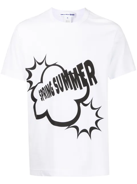 Comme Des Garçons Shirt slogan-print cotton T-shirt
