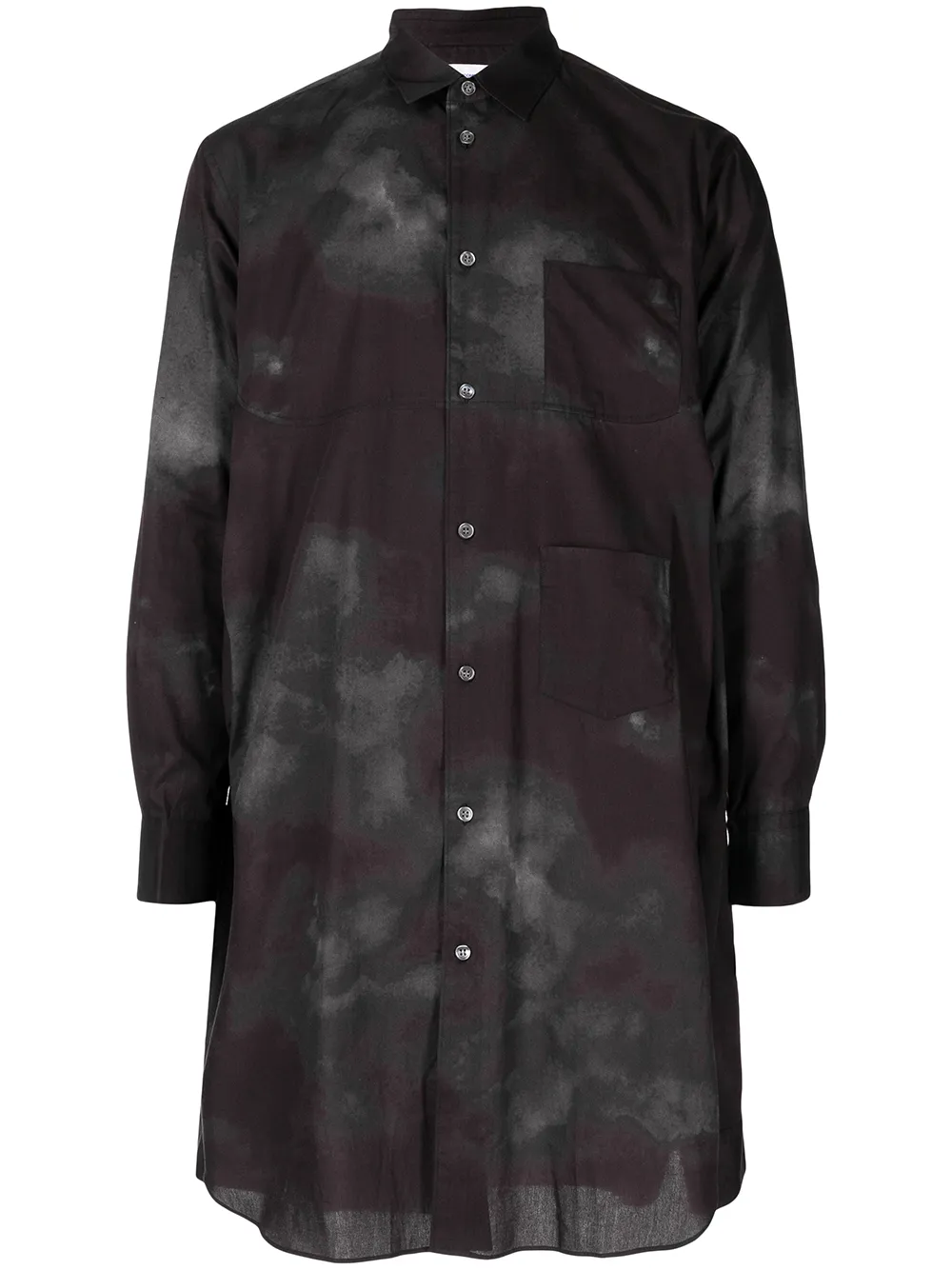 

Comme Des Garçons Shirt graphic-print longline cotton shirt - Black