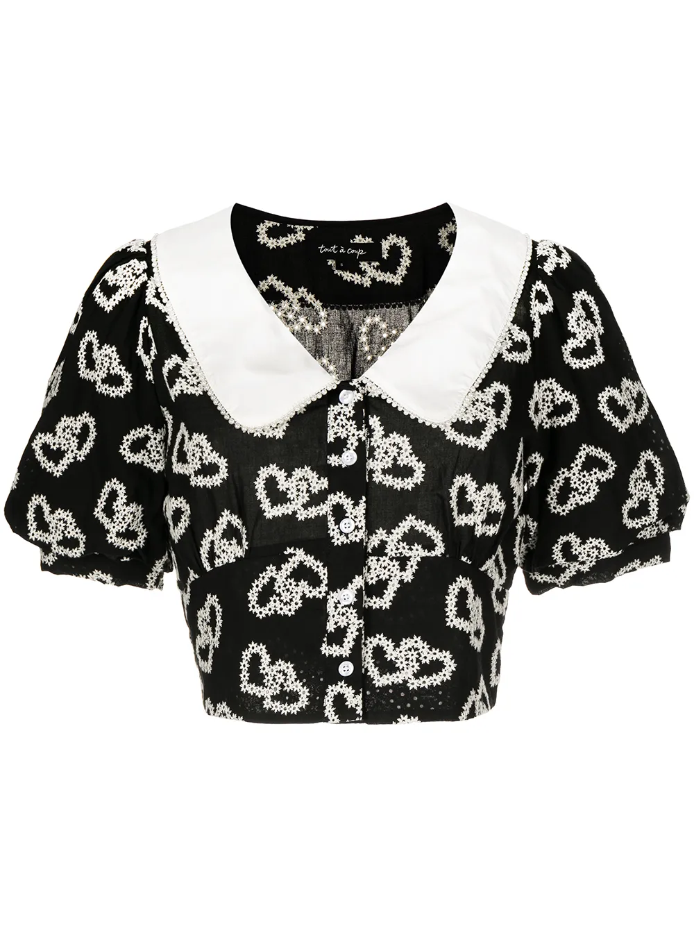 

tout a coup camisa con corazones estampados - Negro