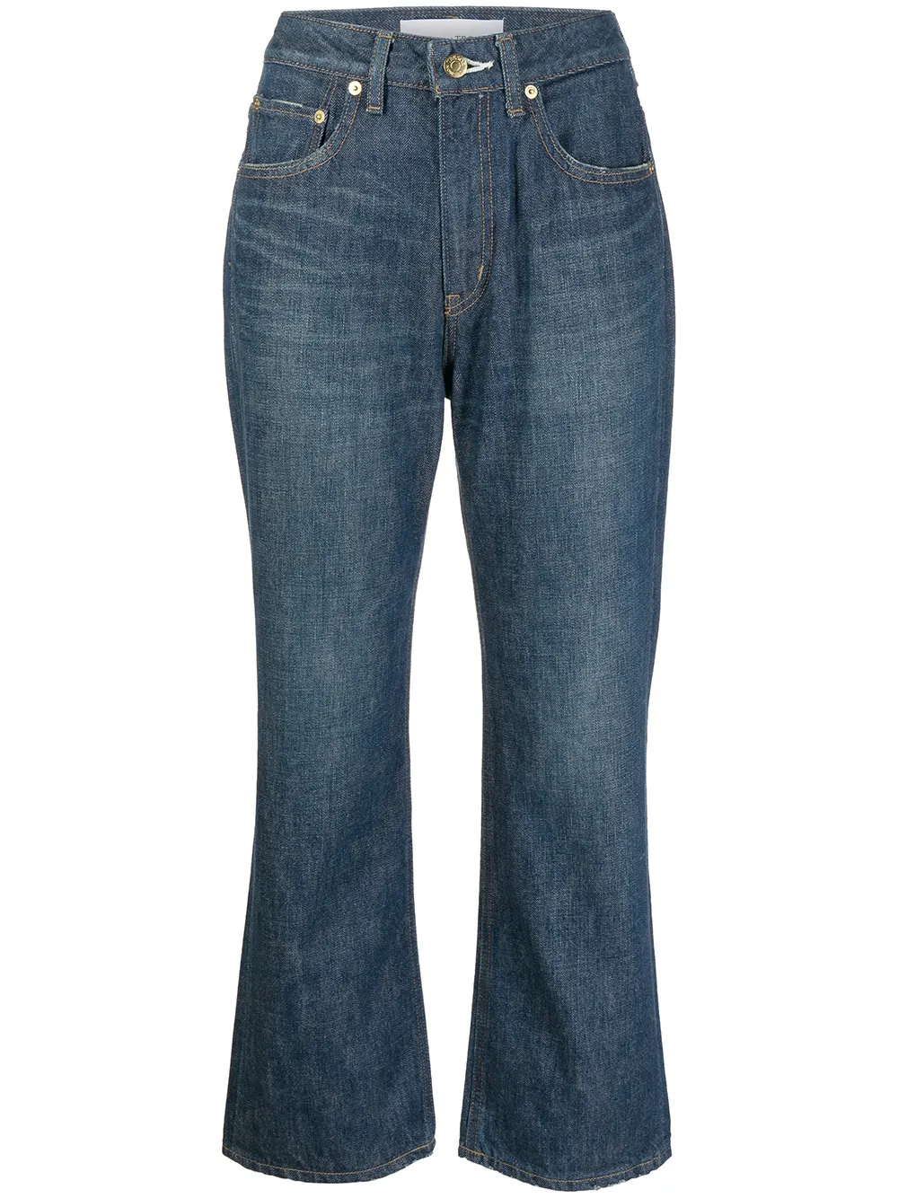 Tu Es Mon Tresor + Net Sustain The Moonstone Cropped High-rise Bootcut Jeans In Blue