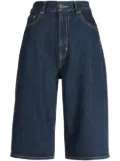 Tu es mon Tresor The Turquoise high-rise denim Bermuda shorts - Blue