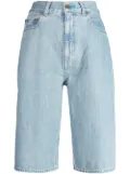 Tu es mon Tresor The Turquoise high-rise denim Bermuda shorts - Blue