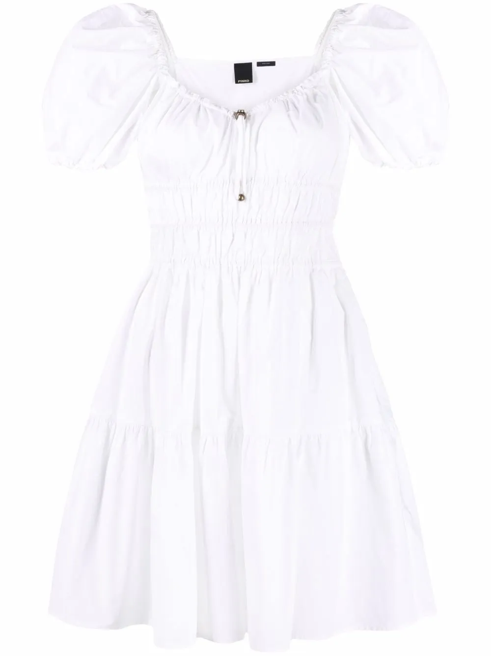 

PINKO vestido con detalle fruncido - Blanco