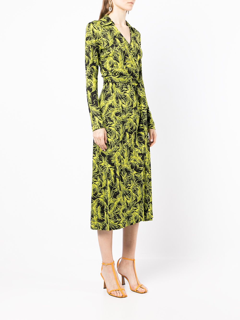 фото Dvf diane von furstenberg abigail feather-print wrap dress