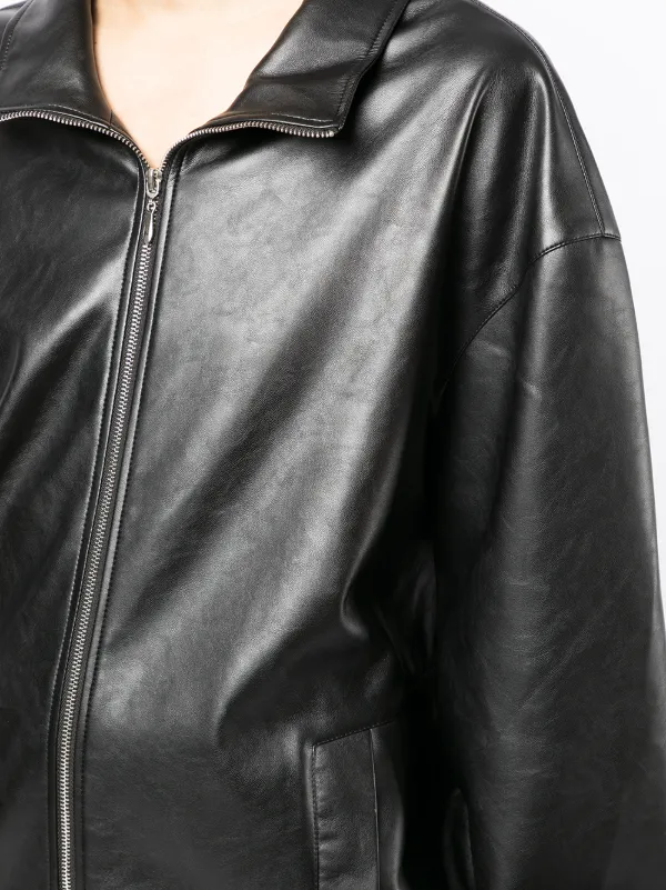 oversized pu leather jacket