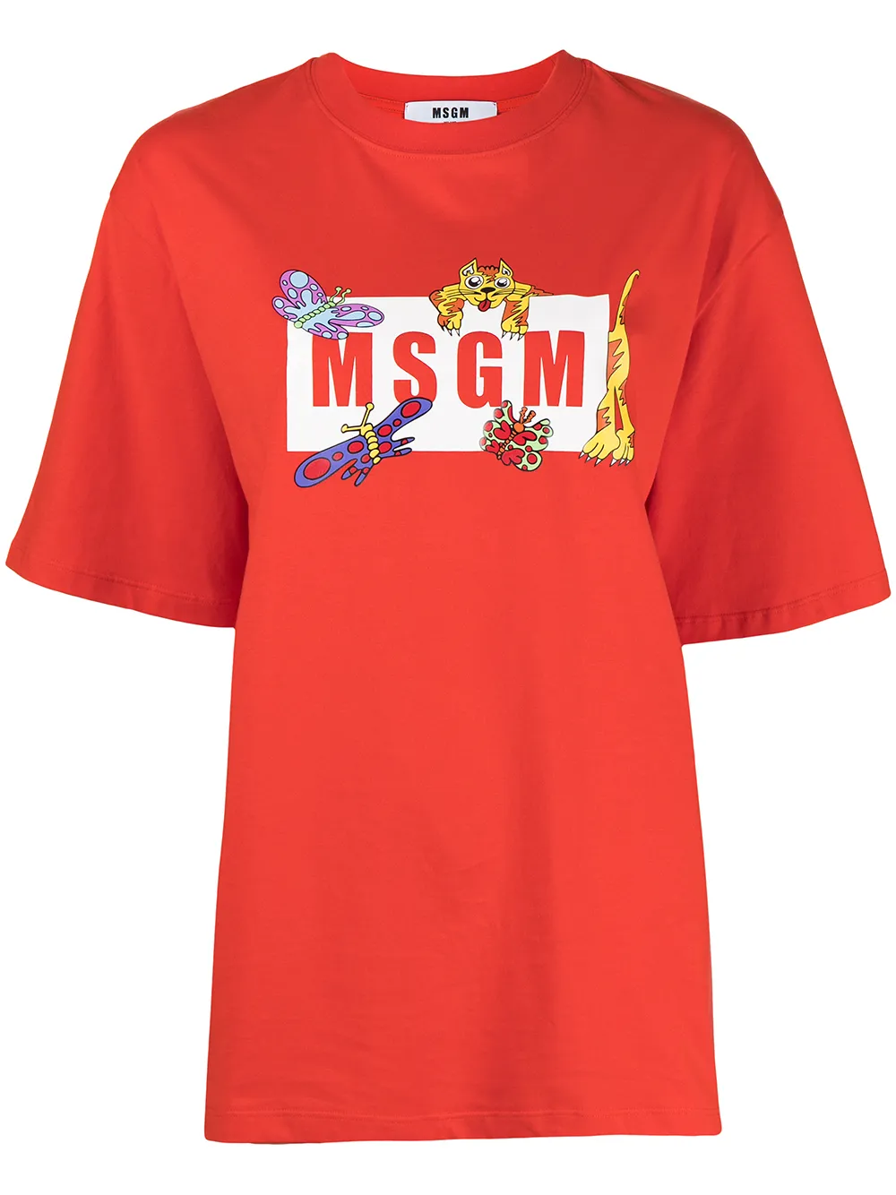 

MSGM playera con logo estampado - Naranja