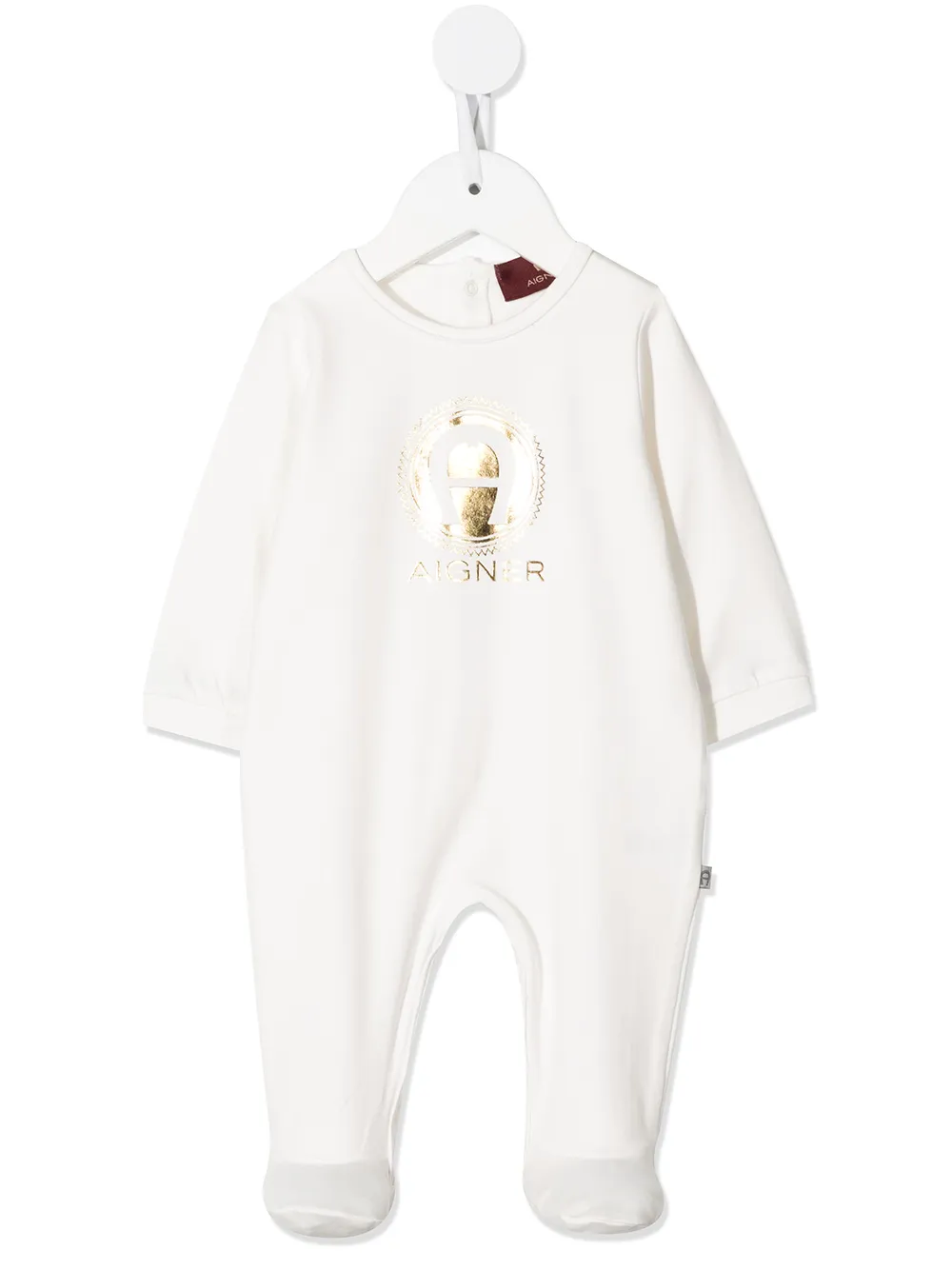 

Aigner Kids mameluco con logo metalizado - Blanco